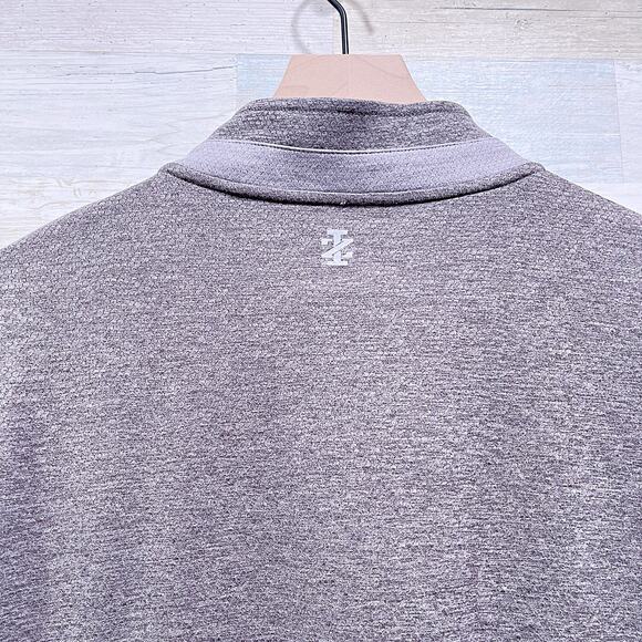 IZOD Golf 1/4 Zip Performance Mesh Pullover Heather Gray Mock Neck Mens Medium - Picture 5 of 7